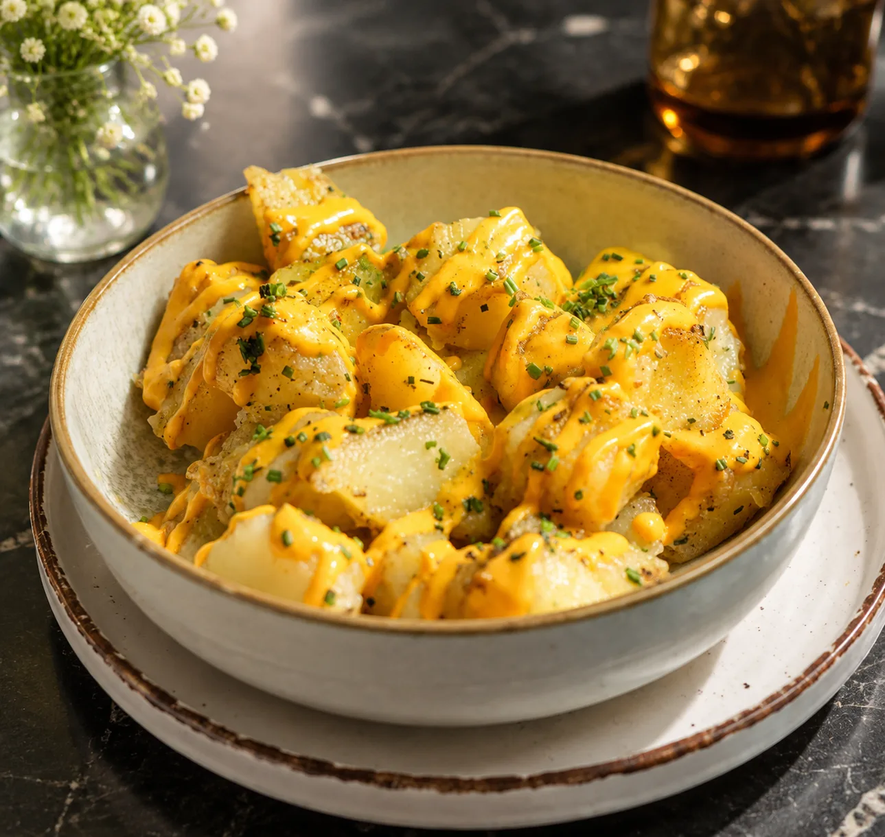 Patatas bravas con alioli especiado en XO Brunch